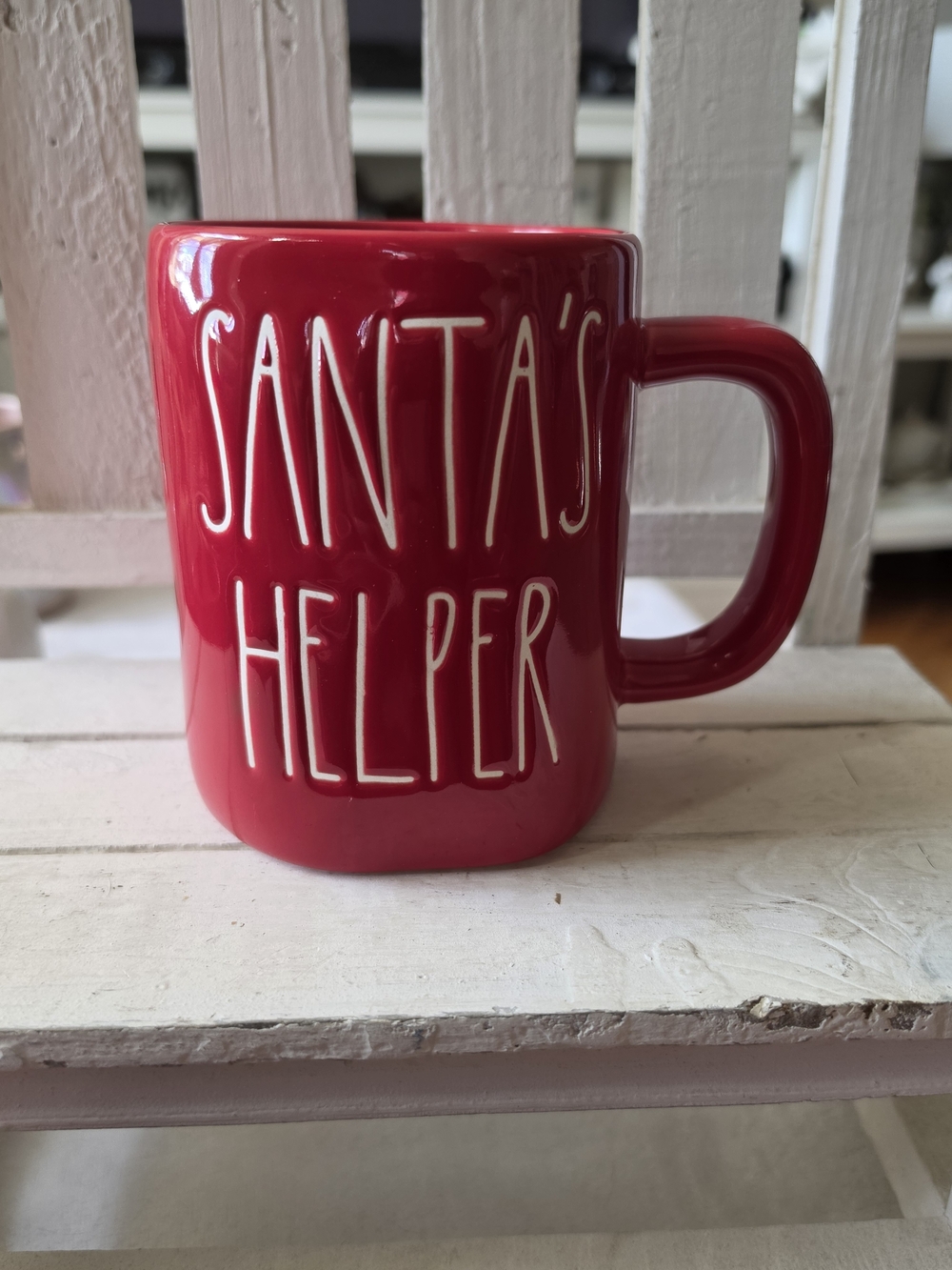 Santa's Helper Red Ceramic Mug